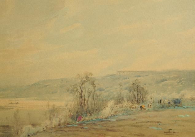 Cultivateurs en bord de mer.