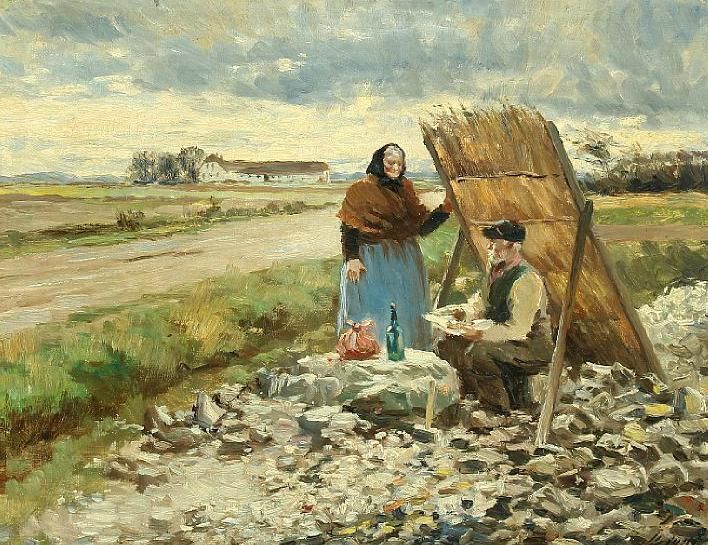 A road worker on lunch break