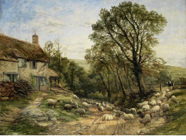 Shepherding the flock down a country lane