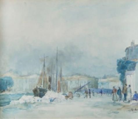 Scène animée sur le port