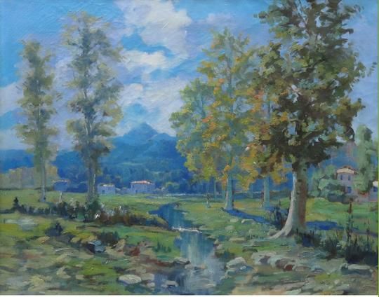 Summer Landscape with Stream