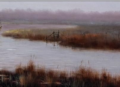 Broadland Landscape with Wherry and Distant Church