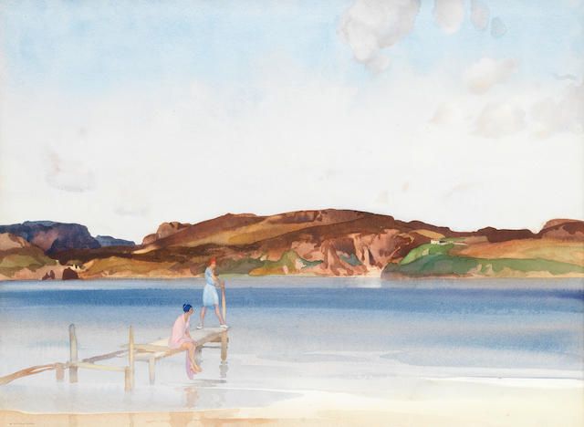 'The beach across the sound'