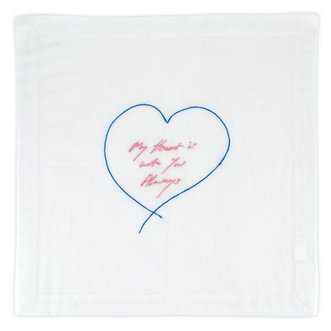 My Heart is With You Always - Napkin (pink and blue)