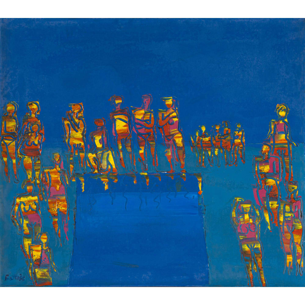 Figures Around a Swimming Pool